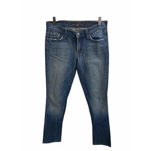 7 For All Mankind Jeans Faded Medium Wash Denim Basic Bootcut Jeans Size 28